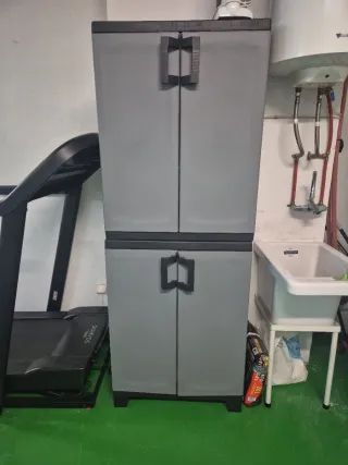 3 Armarios Resina Exterior Gris (1 grande y 2 peq)