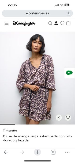 Blusa Tintoretto manga larga dorada