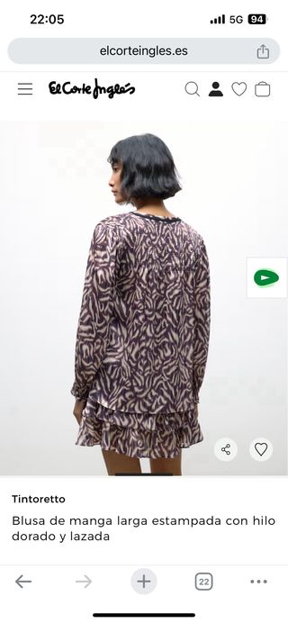 Blusa Tintoretto manga larga dorada