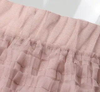 Falda tul rosa volantes talla única