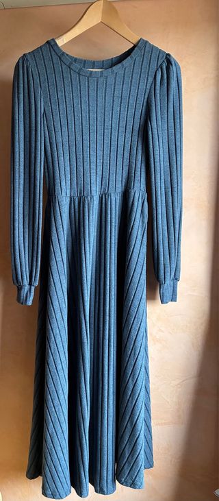 Vestido azul M/L tejido acanalado