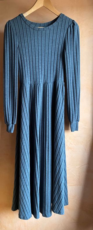 Vestido azul M/L tejido acanalado