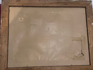 Dipinto floreale vintage con cornice dorata