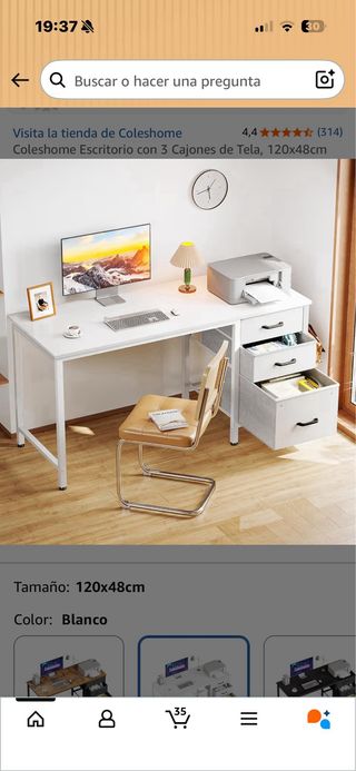 Nuova Scrivania Bianca con 3 Cassetti