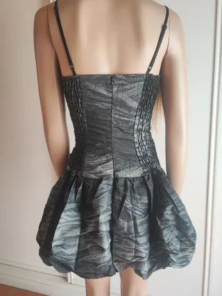 Vestido globo gris talla M