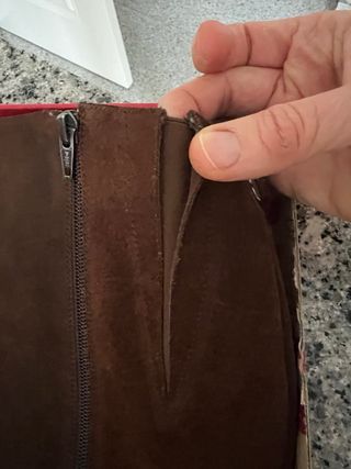 Botas altas de ante y piel marrón talla 39