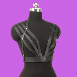 Harness Lingerie sexy body cintura pelle seno rock