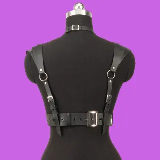 Harness Lingerie sexy body cintura pelle seno rock