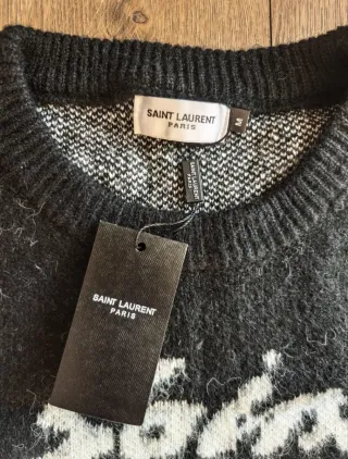 Jersey Saint Laurent Negro Logo Blanco