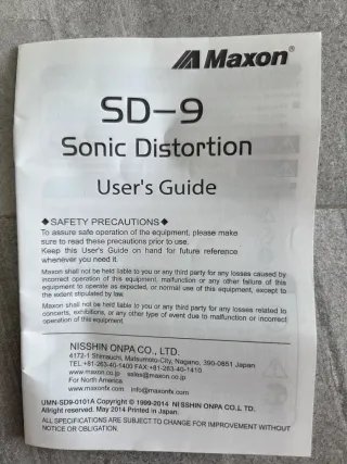 Maxon SD9 Sonic Distortion Pedal
