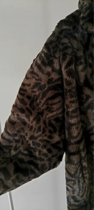 Casaco vintage pelo sintético animal print