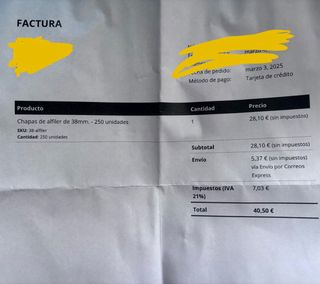 Pack de chapas de 38mm 250 unidades