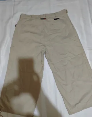 Pantalón ancho cargo hombre beige