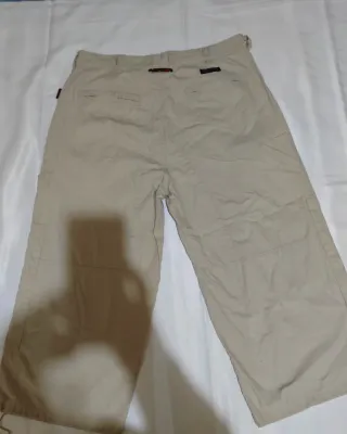 Pantalón ancho cargo hombre beige