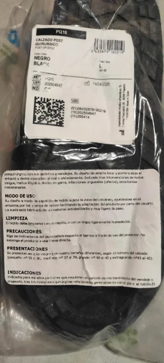 Zapato Postquirúrgico Negro