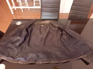 Chaqueta elegante rayas plateadas