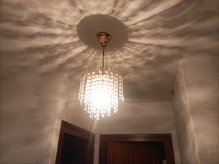 Lámpara araña pasillo cristal y metal