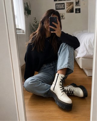 Botas Dr. Martens Blancas con Cremallera