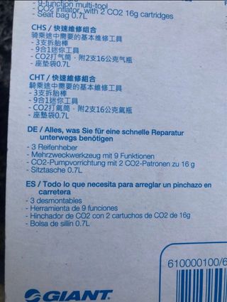 Kit Herramientas Giant y Bolsa + CO2