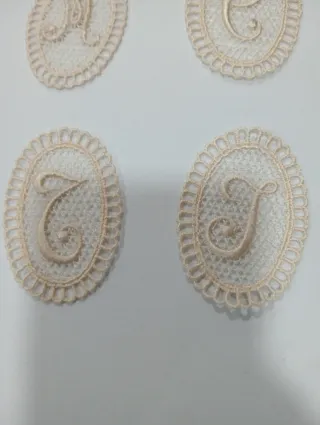 Letras encaje guipur para labores