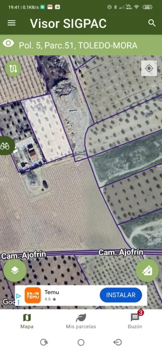 Parcela con olivos en mora cerca pueblo.