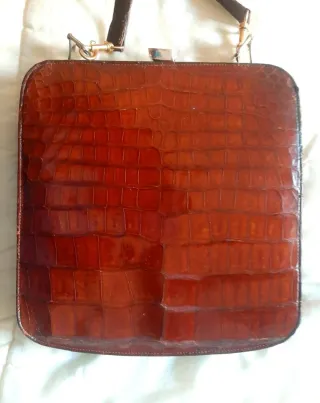 Bolso Vintage Piel Cocodrilo Años 40
