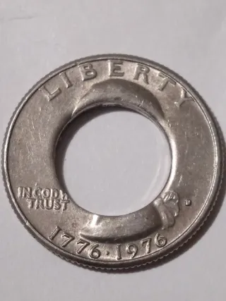 MONEDA QUARTER DOLLAR.1776-1976.BICENTENARIO.ERROR