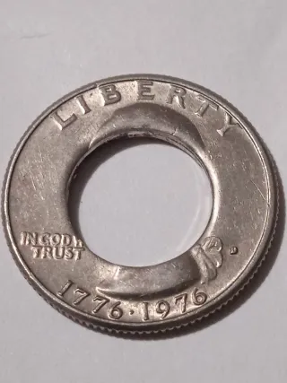 MONEDA QUARTER DOLLAR.1776-1976.BICENTENARIO.ERROR