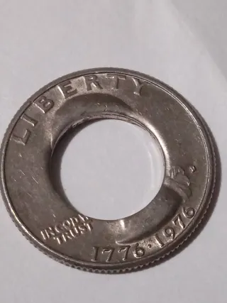 MONEDA QUARTER DOLLAR.1776-1976.BICENTENARIO.ERROR