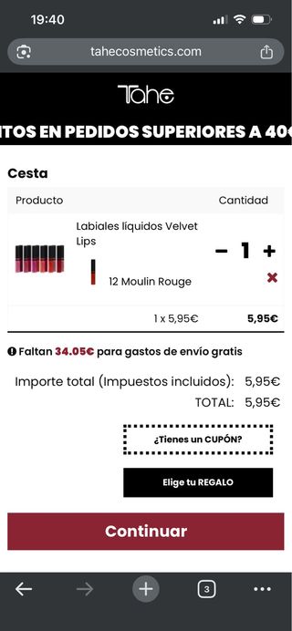 Lote 12 Labiales Líquidos Velvet Lips TAHE