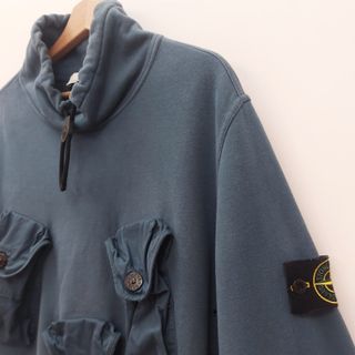Stone Island vintage cotton fleece mock neck L