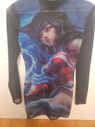 Vestido Bershka Malla Estampado Anime Talla XS