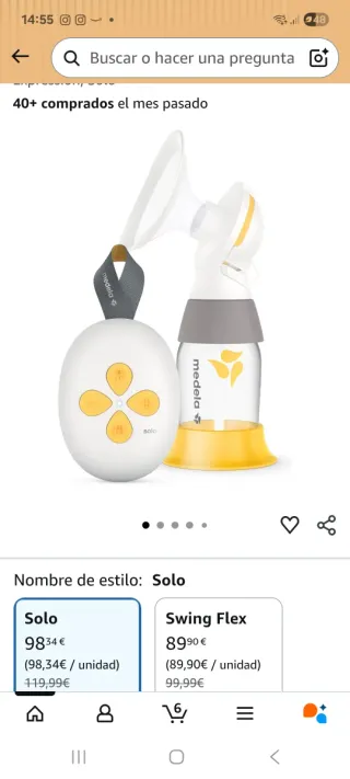 Sacaleches Medela Solo