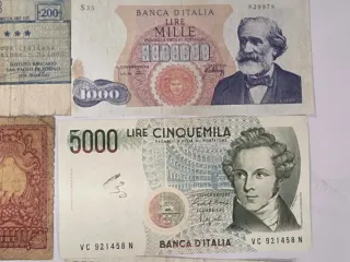 Raccolta di Banconote Italiane in Lira (Vari Valori)