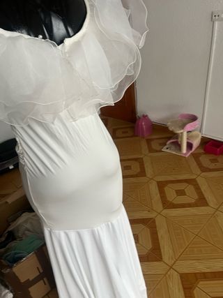 Vestido blanco volantes