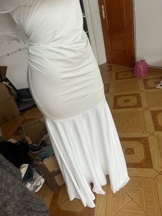 Vestido blanco volantes