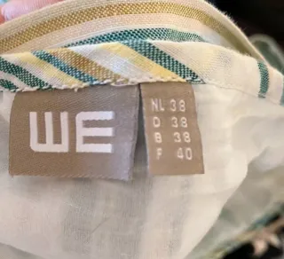 Falda WE Fashion rayas verde algodón ramie