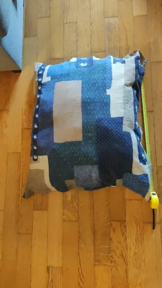 Set 4 Cuscini Sfoderabili Blu e Beige