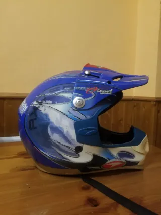 Casco Moto Vintage Azul talla L