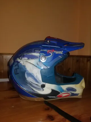Casco Moto Vintage Azul talla L