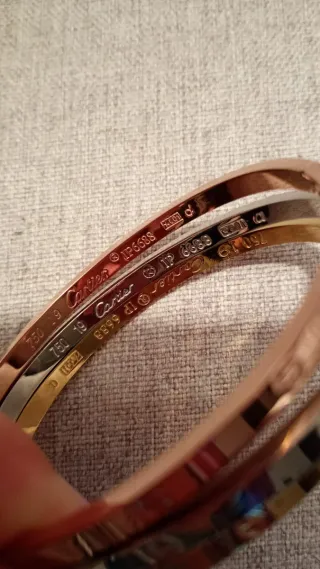 Pulsera Cartier Triple Color Oro y Plata