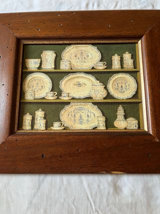 Par Cuadros Antiguos Vajilla