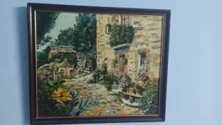 Cuadro pintoresco paisaje rural