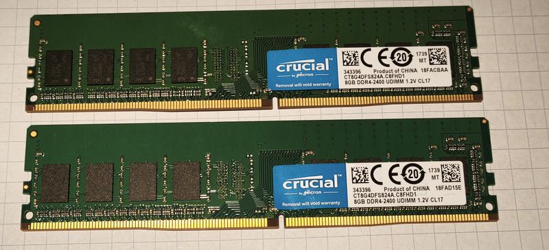 2x Crucial 8GB DDR4 2400MHz RAM (16GB)