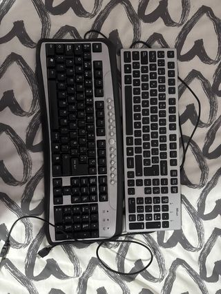 Teclado Ordenador USB Negro y Plata