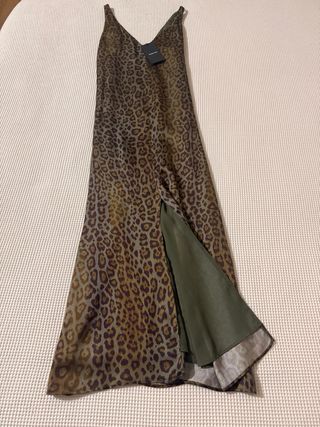 Vestido Massimo Dutti Seda Animal Print Talla Únic