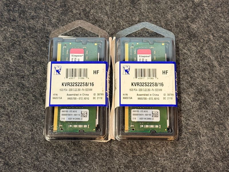 32GB (2x16GB) Kingston DDR4 SODIMM 3200MHz - Nueva