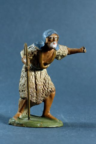 PASTOR CON BASTÓN PARA BELÉN. TIPO CASTELLS. 8 CM.