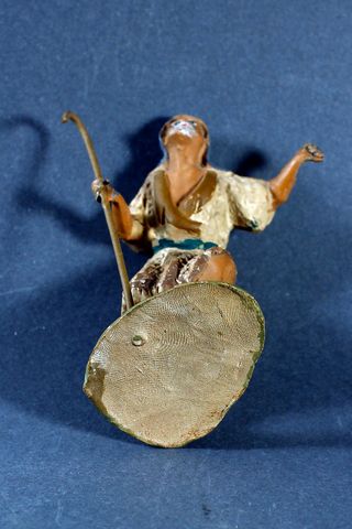 PASTOR CON BASTÓN PARA BELÉN. TIPO CASTELLS. 8 CM.
