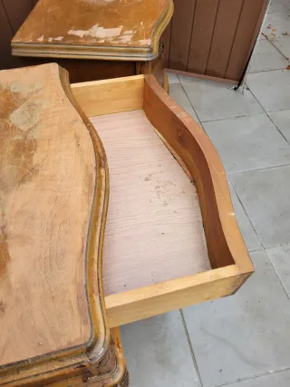 Mesitas noche vintage madera para restaurar